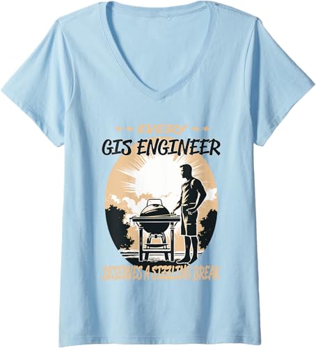 Miniatura 4 de GIS Engineer Funny BBQ Chef or Grill Fun V-Neck T-Shirt