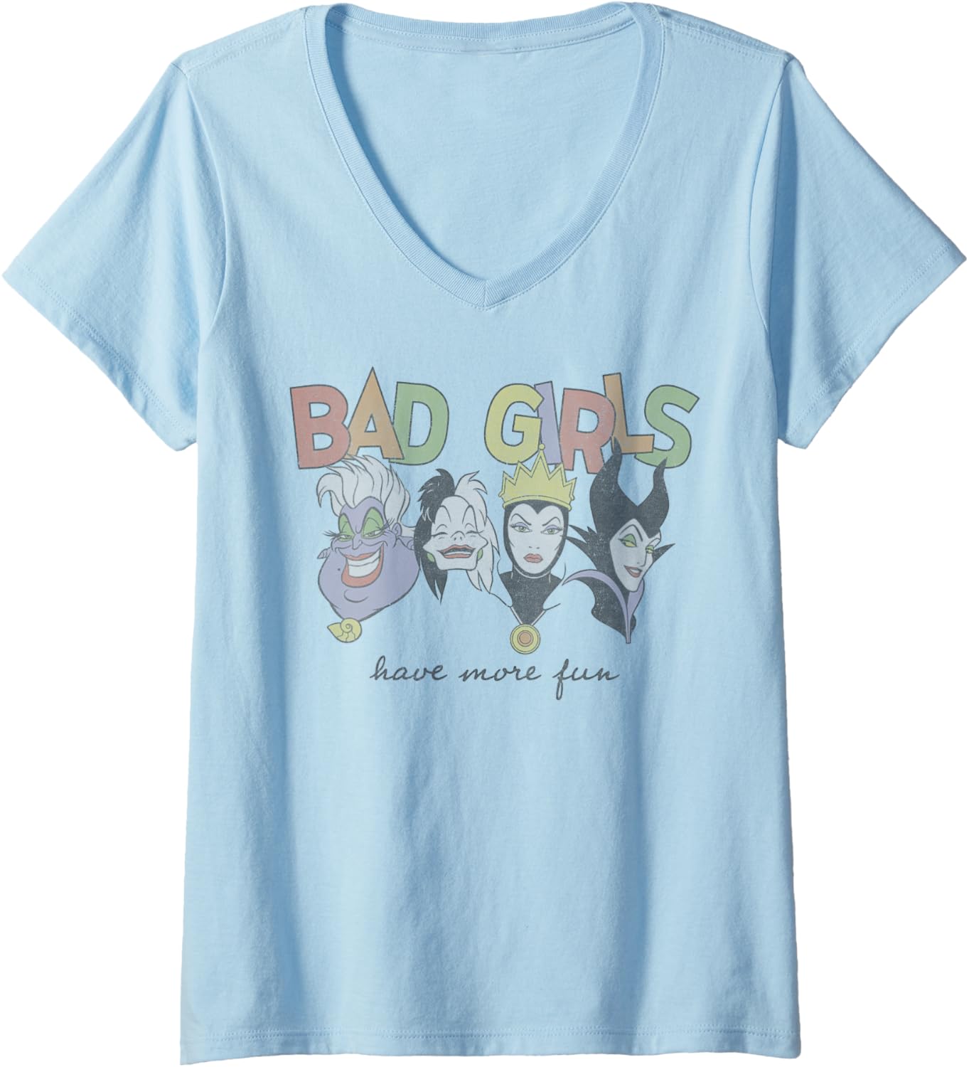 Disney Princess Villains Bad Girls Have More Fun V-Neck T-Shirt, azul, S