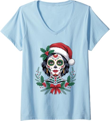 Christmas Skull Gifts Artistic Holiday Santa Funny