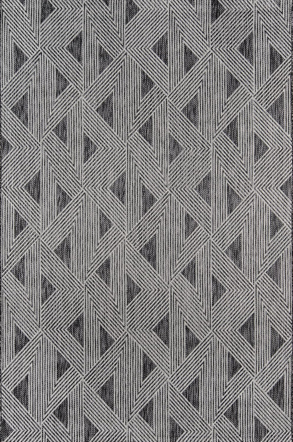 Novogratz Villa Collection Sardinia Indoor/Outdoor Area Rug, 6'7" x 9'6", Charcoal