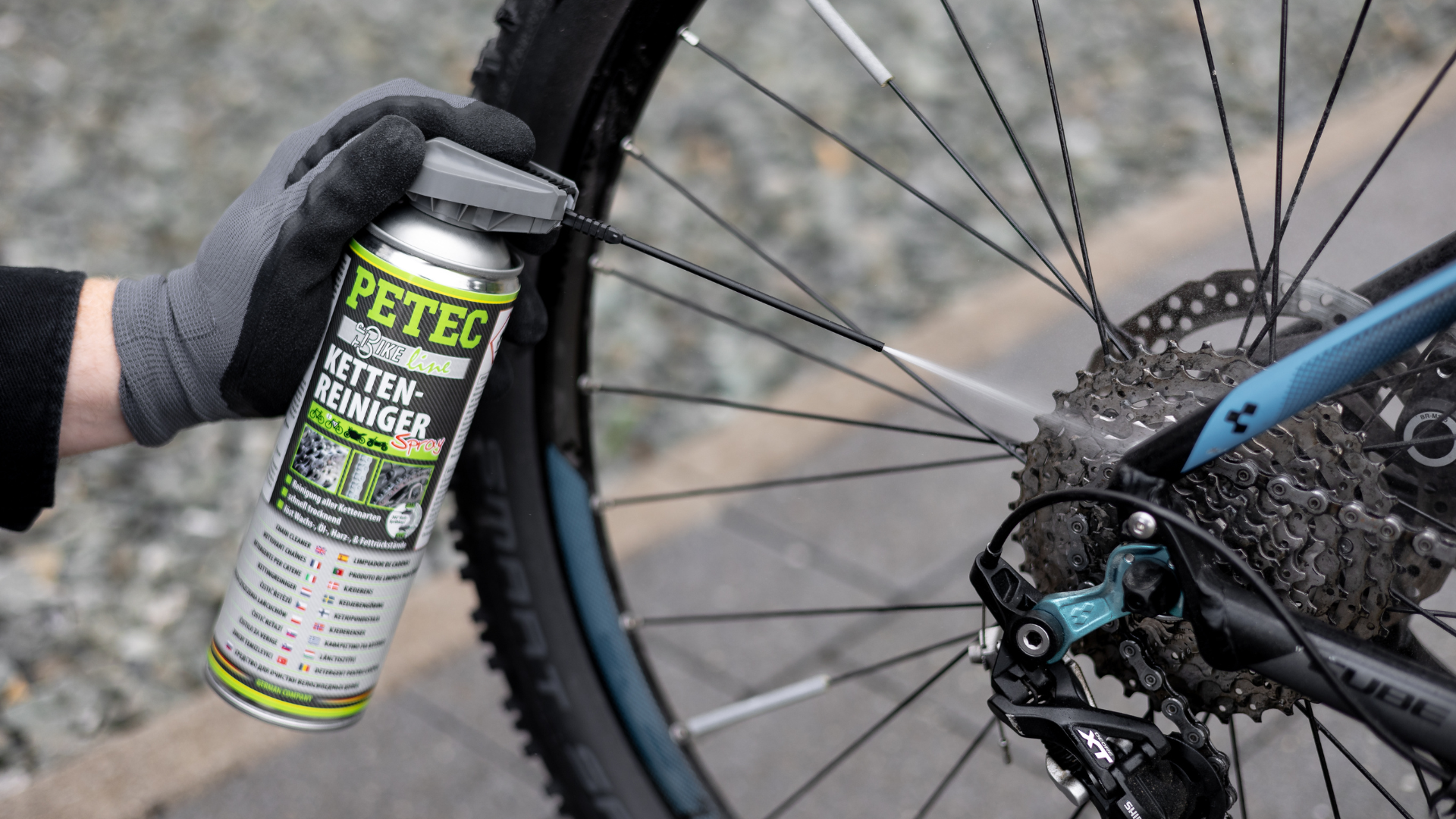 PETEC Kettenreiniger Fahrradkette Bike Bremsenreiniger Spray 500 ml