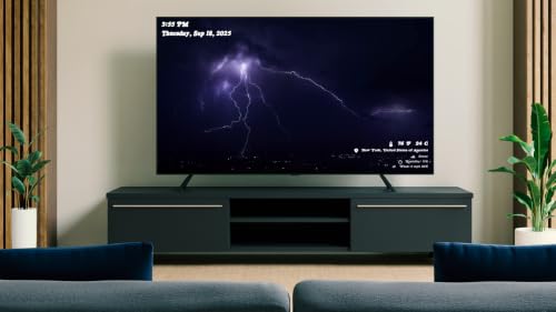 Orage relaxant avec sons d'orage - Télé pluie immersive avec horloge et prévisions en direct – vue 3