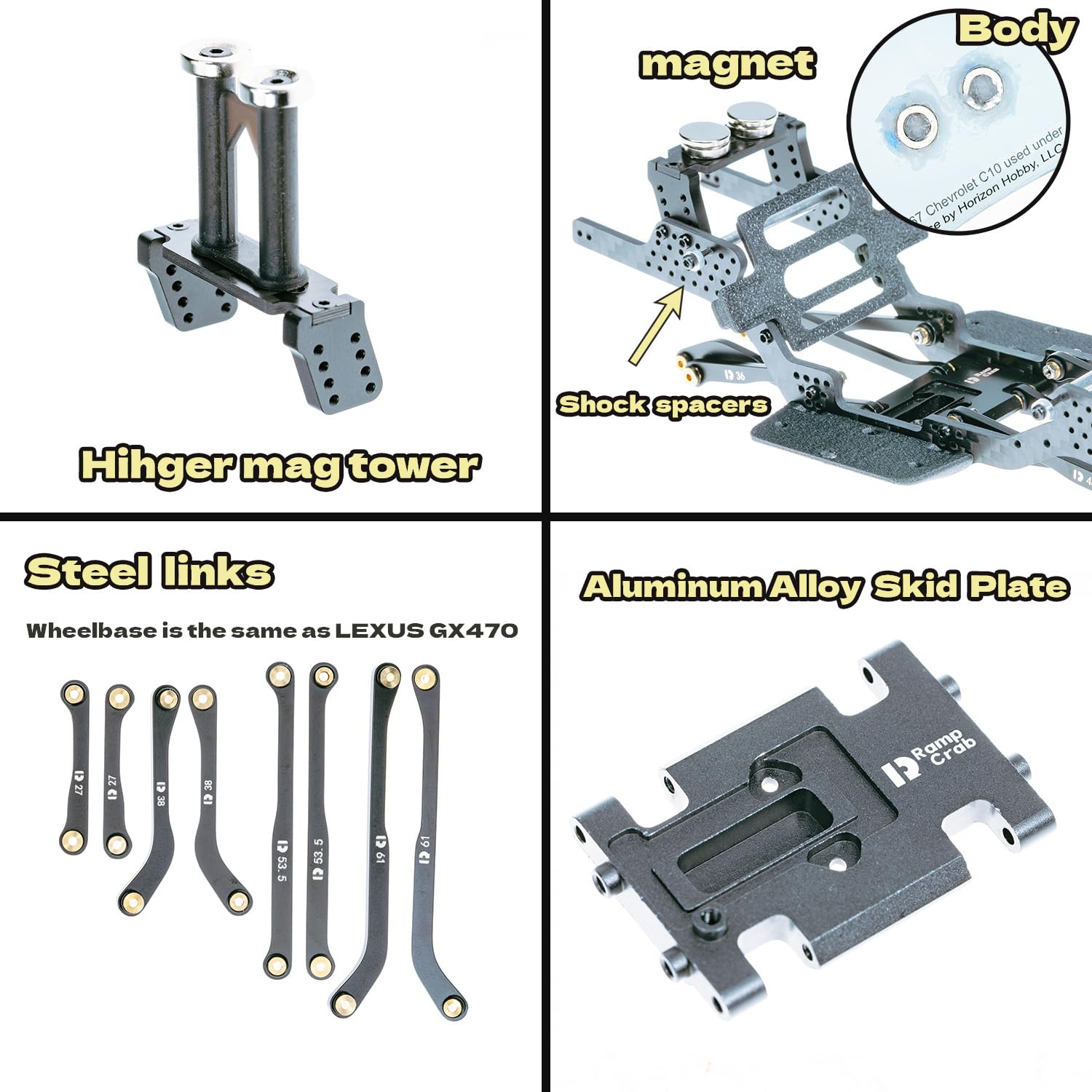 Amazon.com: RampCrab Carbon Fiber Chassis Kit for SCX24, 7° Angled