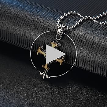 VXGold Cross Necklace for Men Women, 18K Gold Plated cross set
