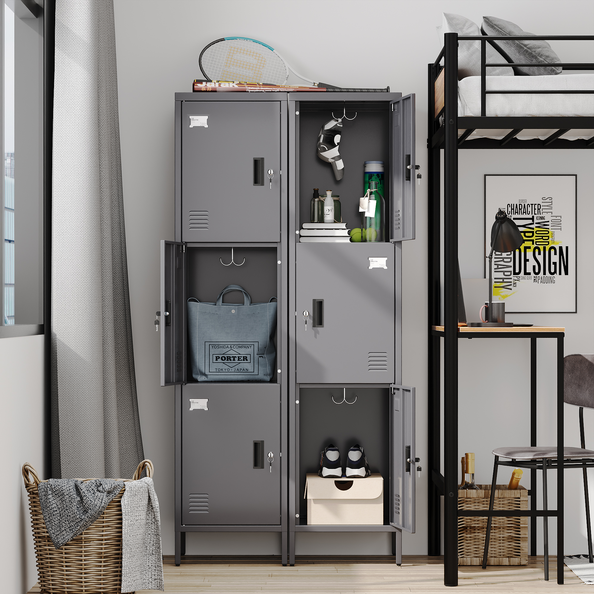 Amazon.com: SUPEER Metal Locker with Hooks and Ventilation Holes