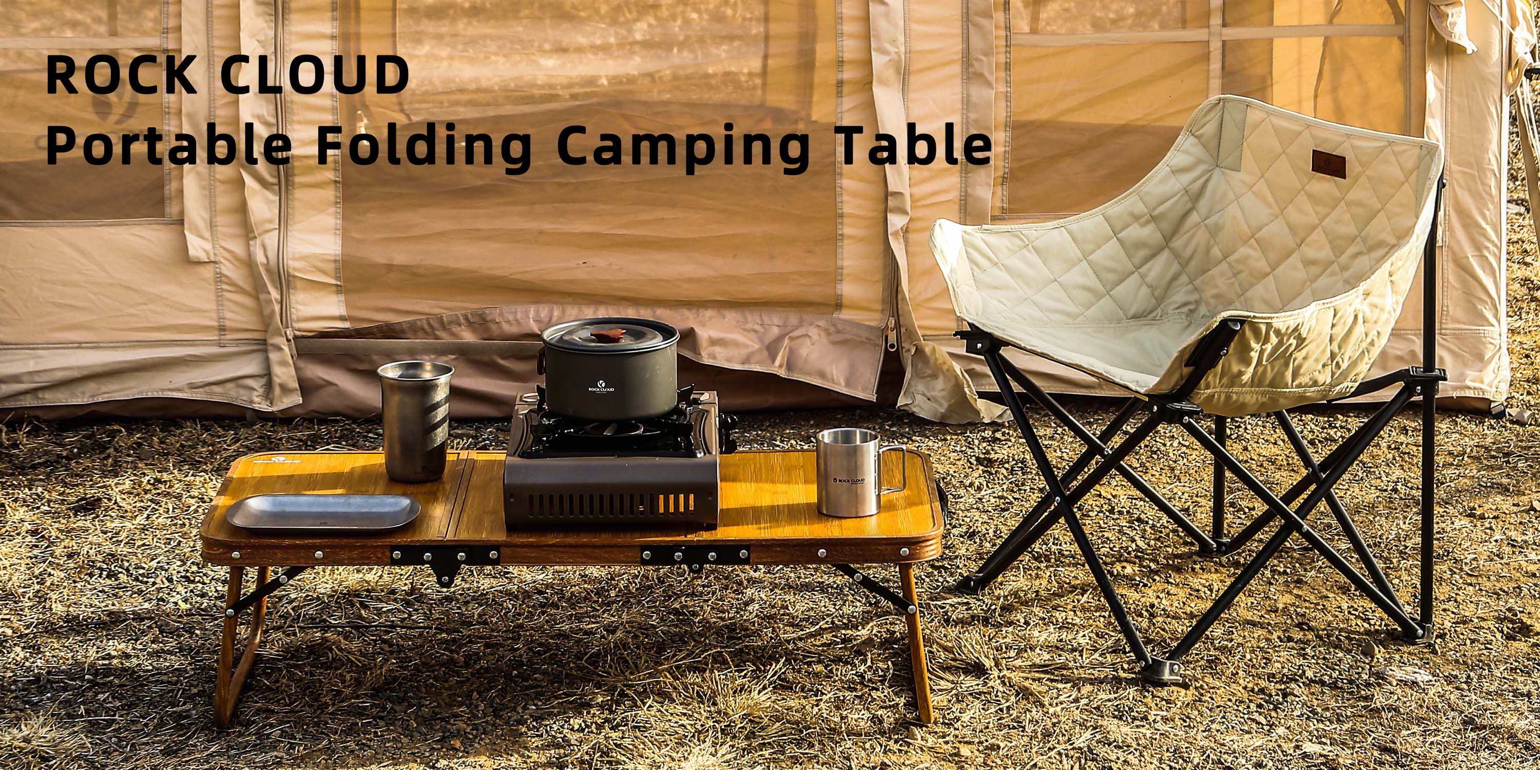 ROCK CLOUD Mesa de Camping Portátil Ultraligera Plegable con 3 Doblez para Playa, Camping, Senderismo y Picnic al Aire Libre miniatura 7