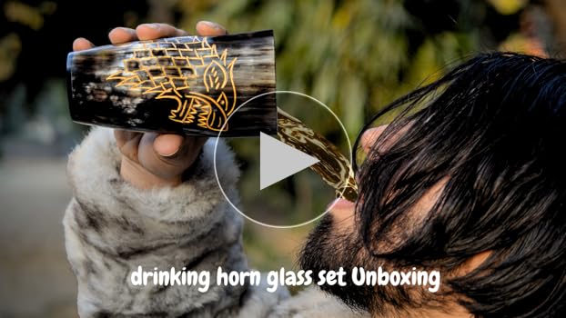  ストック Amazon.com | Viking Drinking Horn Mugs Set of 2,100% Authentic