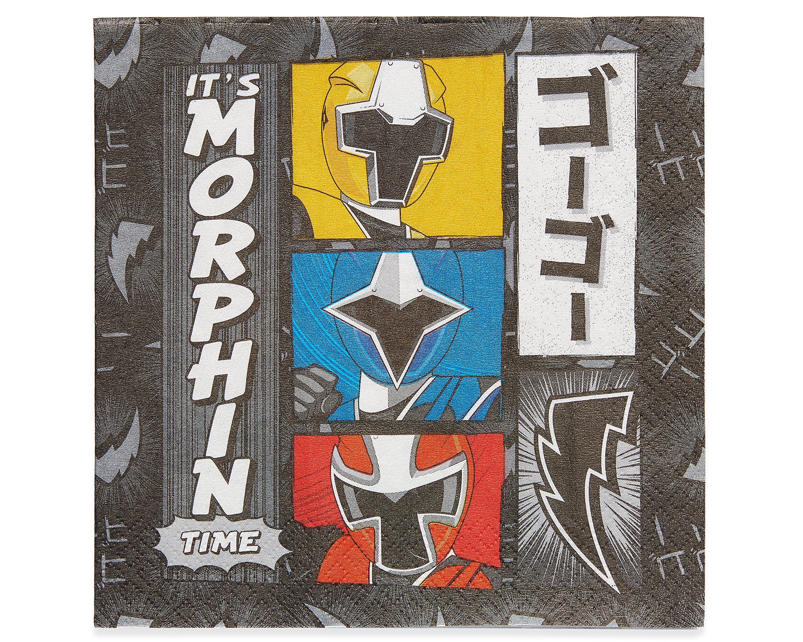 Amscan Power Rangers Ninja Steel Luncheon Paper Napkins - 6.5" x 6.5" - Multicolor - Pack of 16