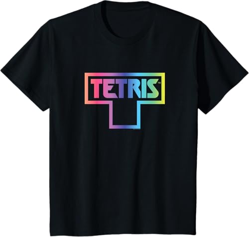 Miniatura 4 de Tetris Color Fade Logo Camiseta, Negro -