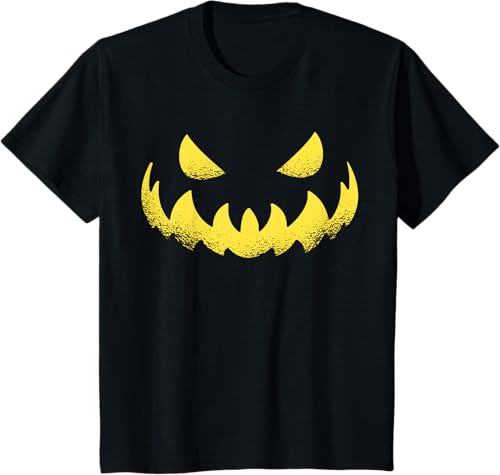 Miniatura 4 de Camiseta de Halloween con calabaza aterradora Jack O Lantern para niños y mujeres Negro S