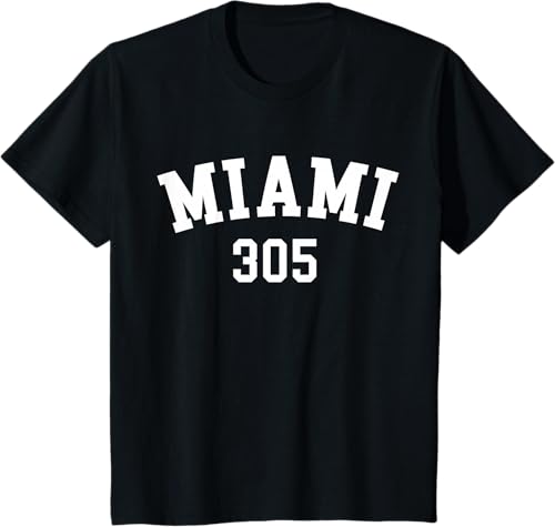 Miniatura 19 de Miami 305 USA American College Font T-Shirt Negro,Azul Marino,Azul Pastel,Arándano,Rojo,Plateado,Hierba,Verde Kelly,Marrón,Verde Oliva,Jaspeado