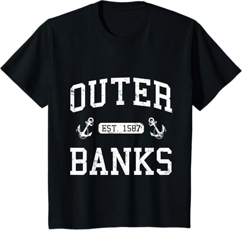 Miniatura 19 de Outer Banks NC North Carolina T-Shirt Black,Navy Blue,Asphalt Grey,Dark Heather Grey,Royal Blue