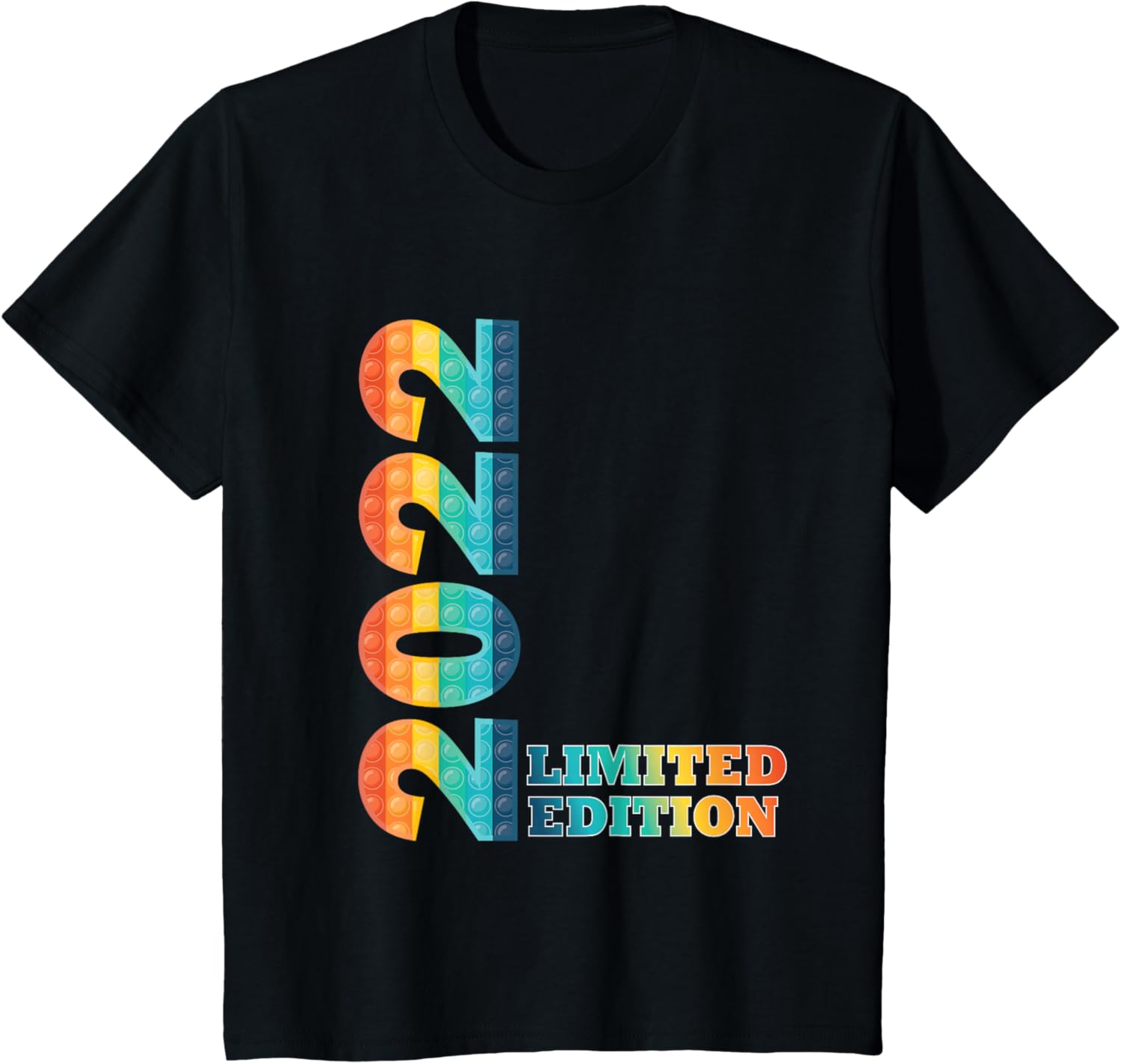 Kids Colorful 2022 Limited Edition 3rd Birthday Present T-Shirt - Image 1 of 2