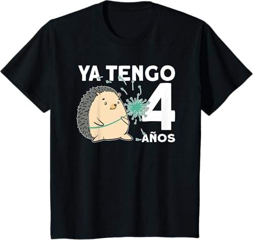 Kids Niños 4 Cumpleaños erizo Ya tengo 4 años T-Shirt