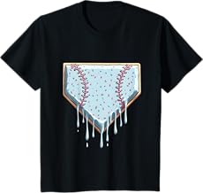 Baseball Ice Cream Dripping Youth Toddler Women Kids Boys T-Shirt