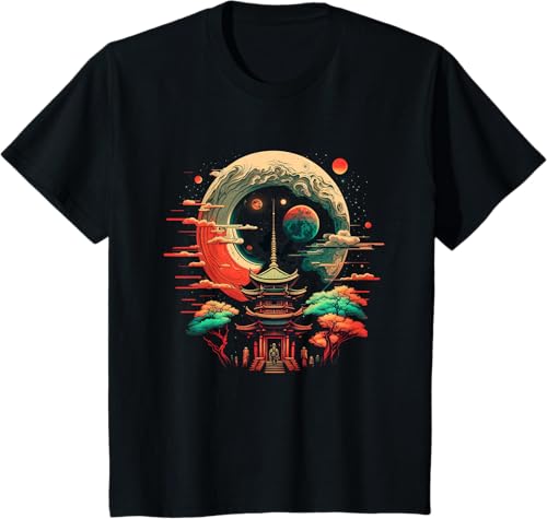 Miniatura 4 de Camiseta japonesa de Japón retro inspirada en Tokio, Negro -