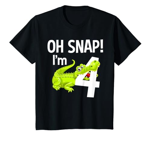 4 Year Old Alligator Birthday Shirt Crocodile Gator 4th Gift T-Sh...