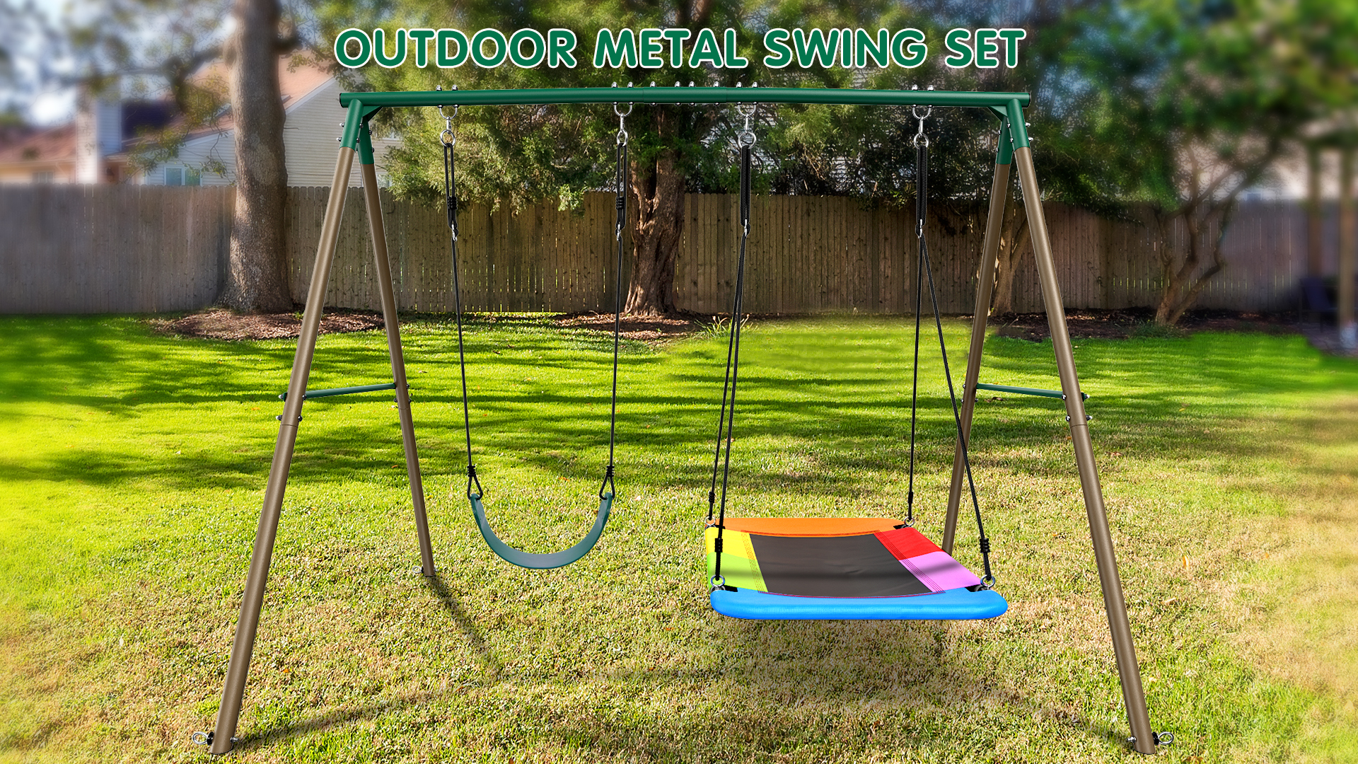 Amazon.com: Hapfan Swing Sets for Backyard with 45