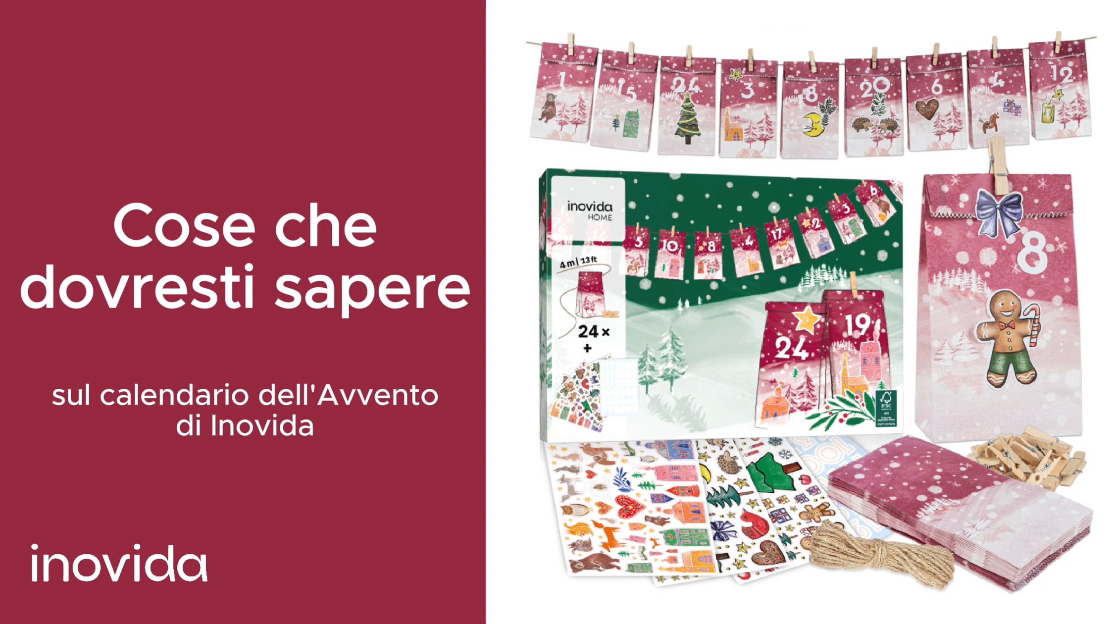 Calendario Avvento da Riempire, 24 Calendario Avvento Vuoto da Riempire, 71 x 124 cm Calendario Avvento Stoffa, Decorazioni Natalizie per la Casa per