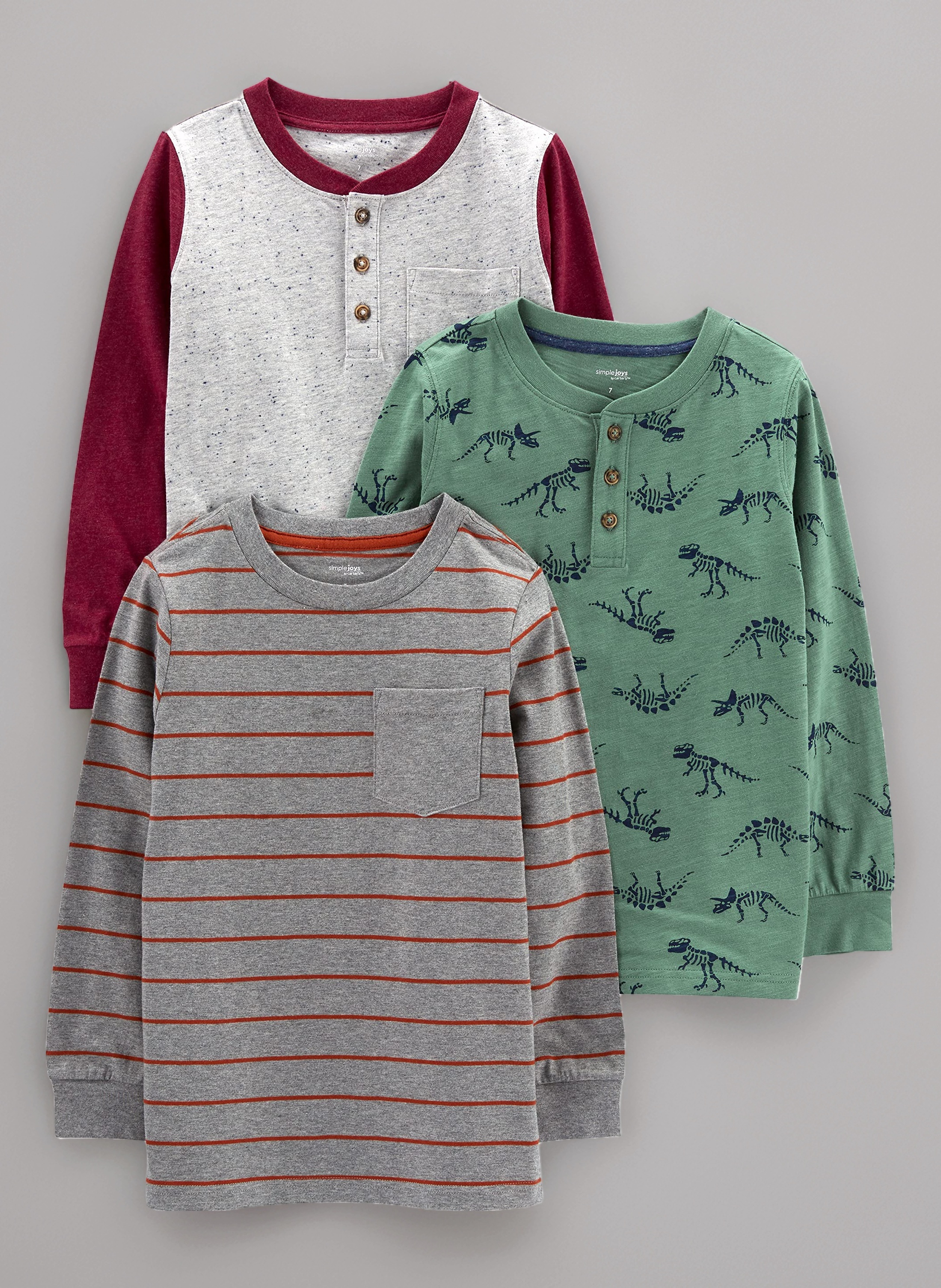 Simple Joys by Carter's Boy's Long-sleeve Shirts, Pack of 3