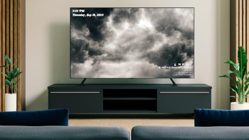 Puissante tornade TV avec sons d'orage - Ambiance sommeil avec horloge et prévisions en direct – vue 3