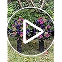 Artificial Cemetery Flowers for Grave: Memorial Day Flowers for Cemetery - Outdoor Grave Decorations - 2 Pcs Purple Violet Mums Bouquets with Vases image 2