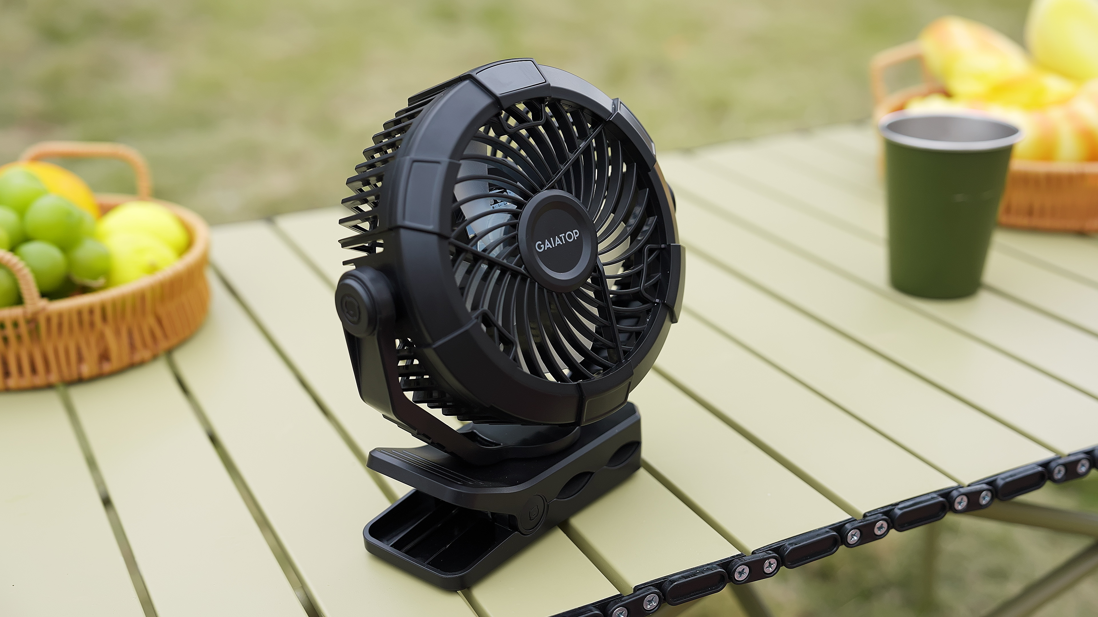 Gaiatop Draagbare campingventilator met led-lantaarn, 4000 mAh