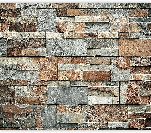 artgeist Mural de pared Ladrillos sintéticos de 135 x 101 pulgadas, papel tapiz autoadhesivo removible de gran tamaño para decoración de pared,