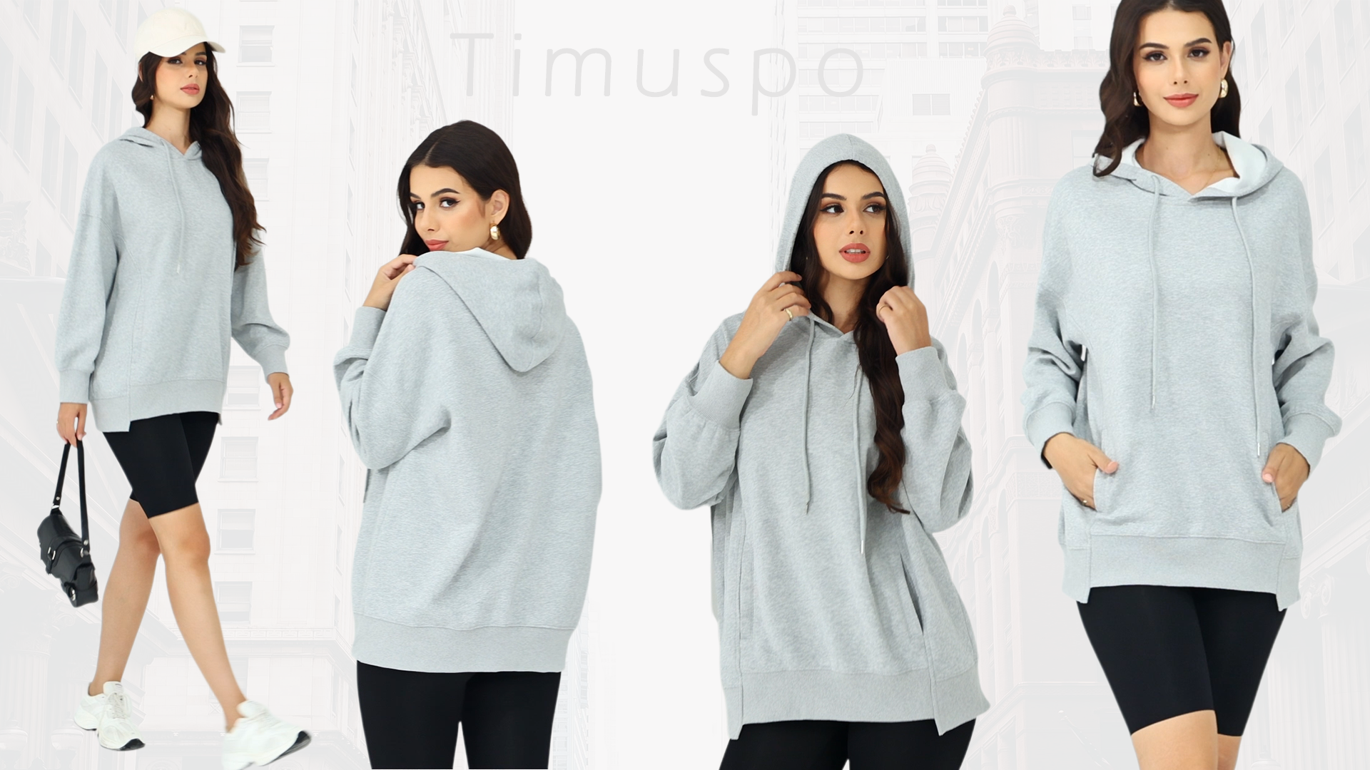 Timuspo Hoodie dames oversized comfortabele katoenen trui casual hoodie effen basic hoodie lange mouwen sweatshirt met capuchon mode bovenstuk herfst, blauw, S