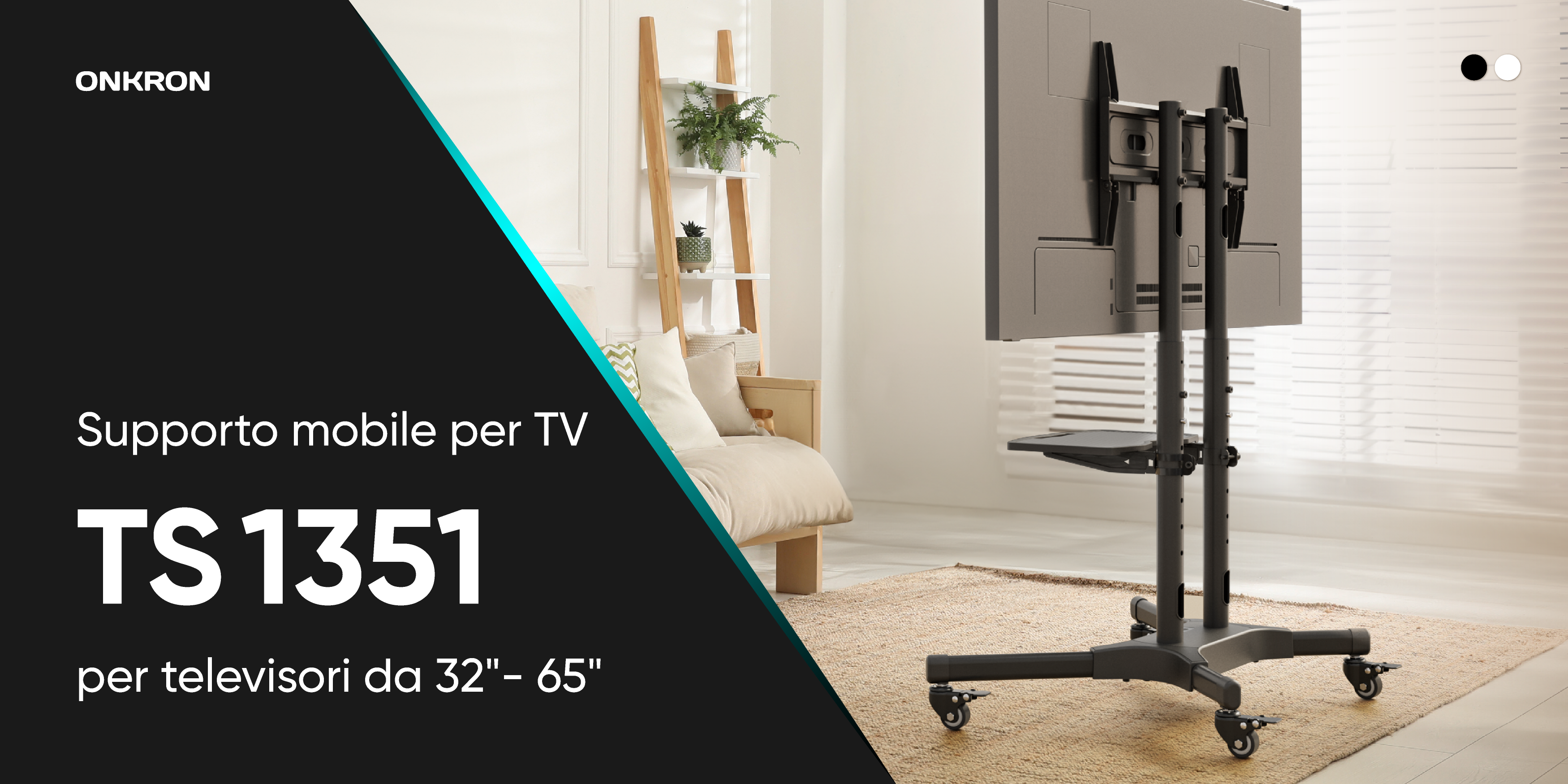 Piedistallo TV Mobile Per 32-75 Pollici - Supporto Da Terra Con Ruote, Regolabile In Altezza