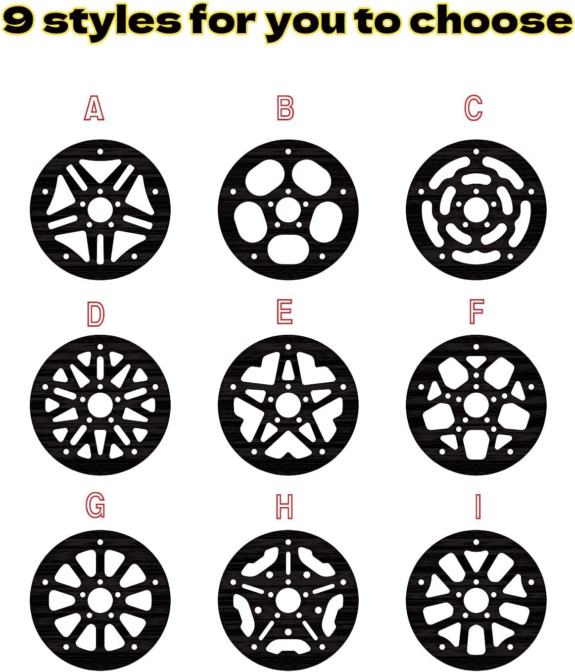 1.8" (46mm) Super Wheels, Carbon Fibre Beadlock Wheels, fit fot SCX24, TRX4M, FCX24, FCX24M, CR18P, Style H