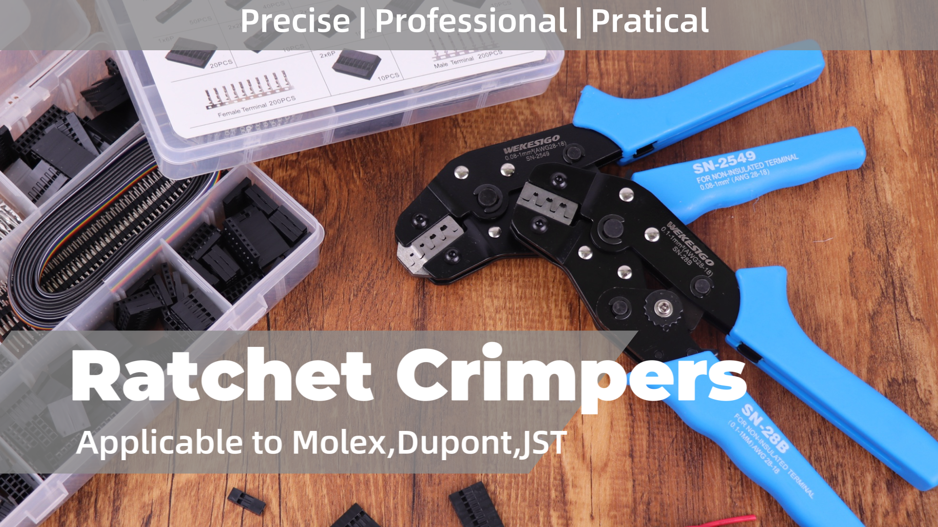 WEKESIGO SN-2549 Ratcheting Crimping Tool 0.08-1.0 mm ² 18-28AWG
