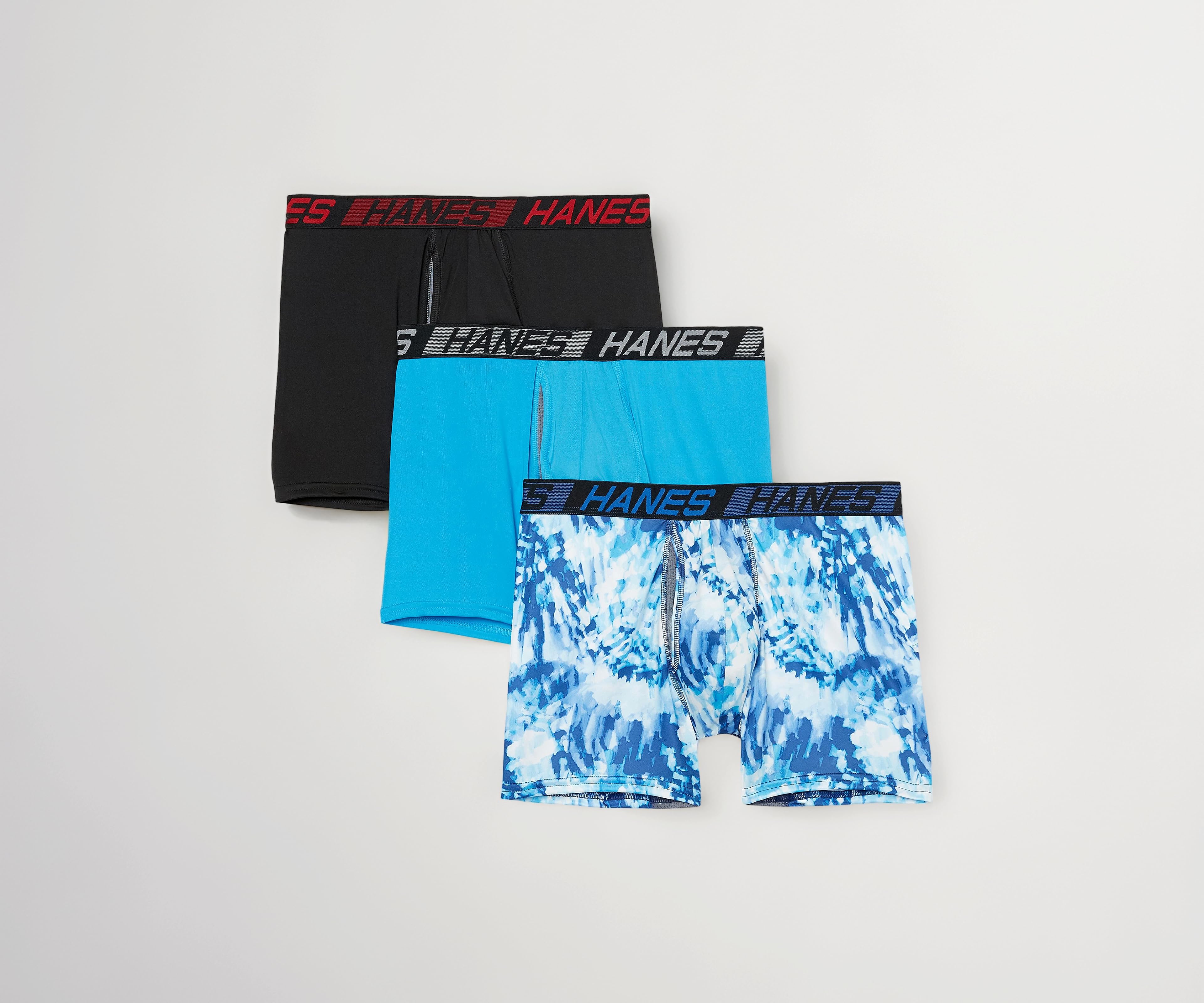 Total Support Pouch Men's Boxer Briefs Pack, Anti-Chafing, Moisture-Wicking Underwear with Cooling Available, 3 Pack-Assorted Trunk, Medium