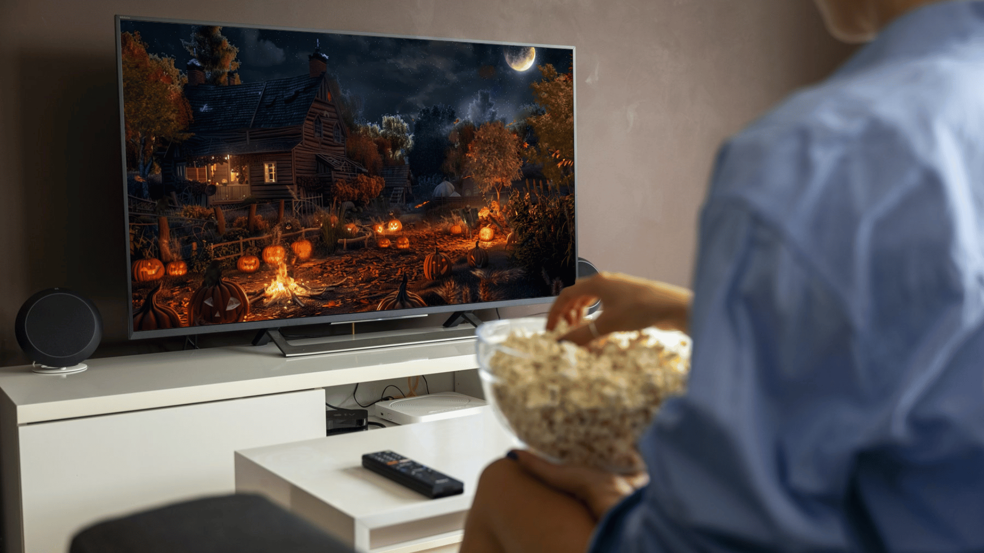 Home Ambience Crackling Fire Pumpkin, Nature Halloween Sounds for Sleep