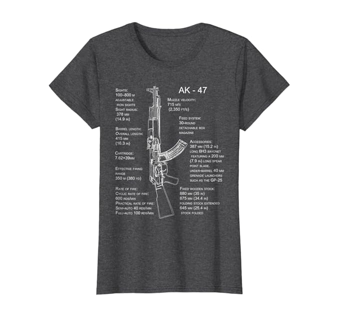 Amazon Com Ak 47 T Shirt Tshirt Shirt Ak 47 Blueprint Clothing