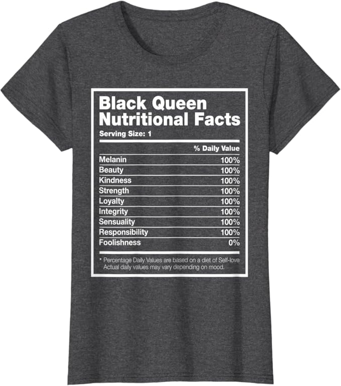 Black queen nutrition facts shirt Clearance