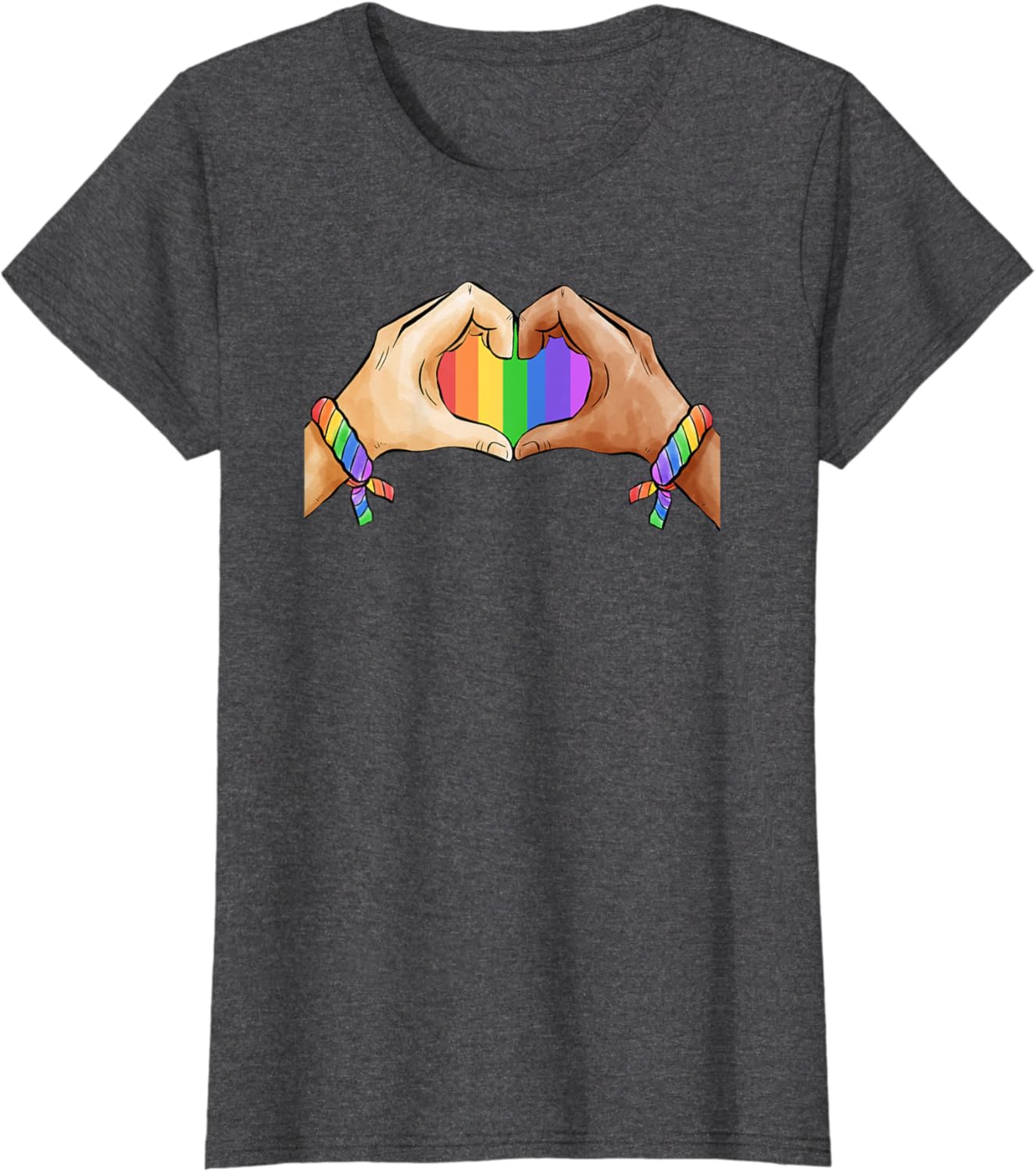 Gay Pride Clothing LGBT Rainbow Flag T shirt Tee Heart Unity