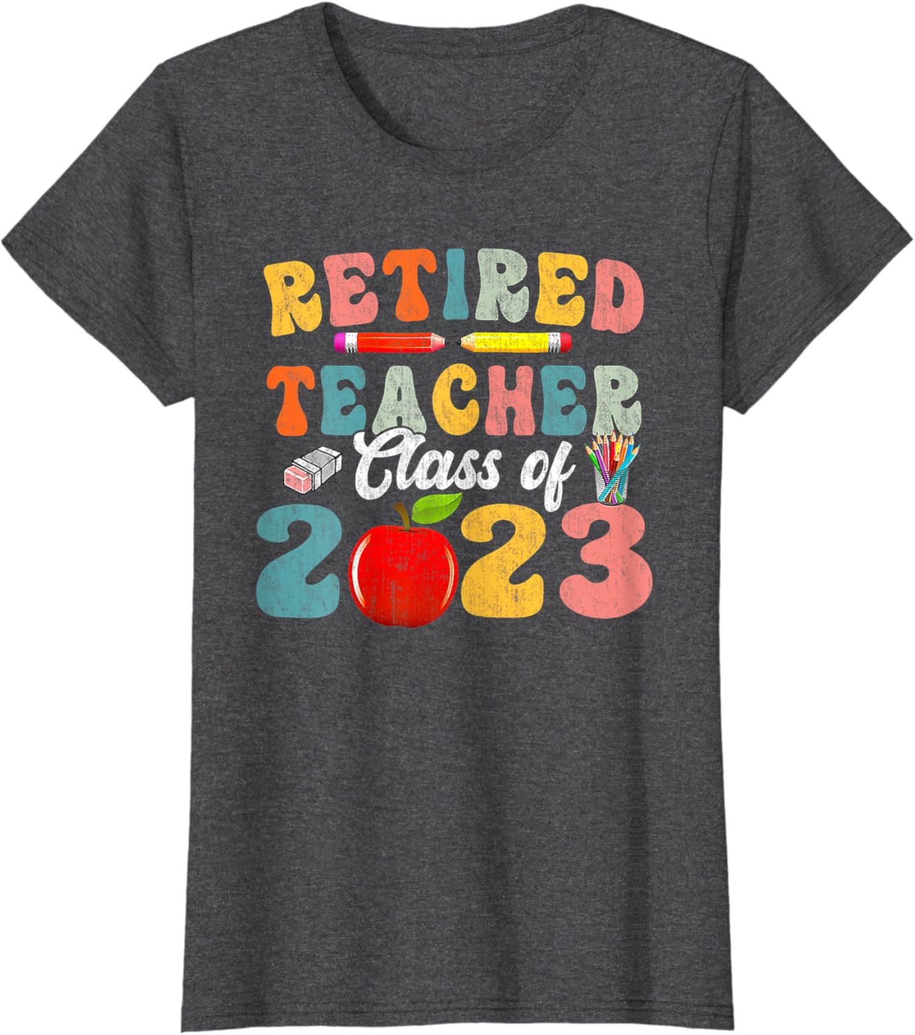 Groovy Retired Teacher Class Of 2023 Retirement Men Women T-Shirt