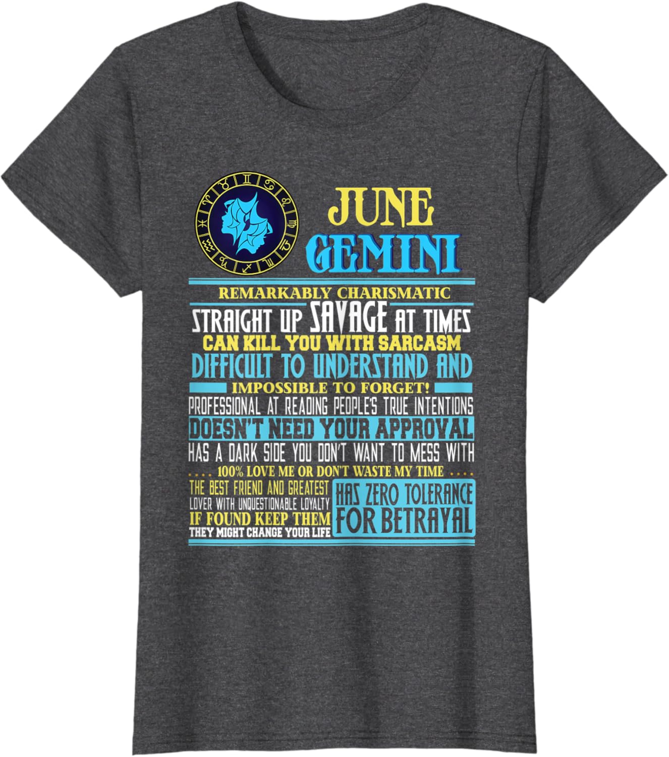 Gemini Facts Shirt Funny June Gemini Birthday Gift Shirt
