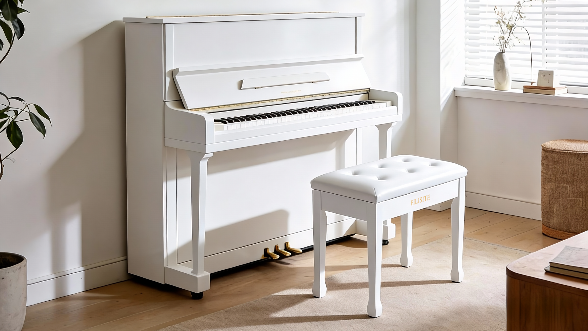 Amazon.com: FILISITE Wooden Piano Bench with Storage, Piano Stool
