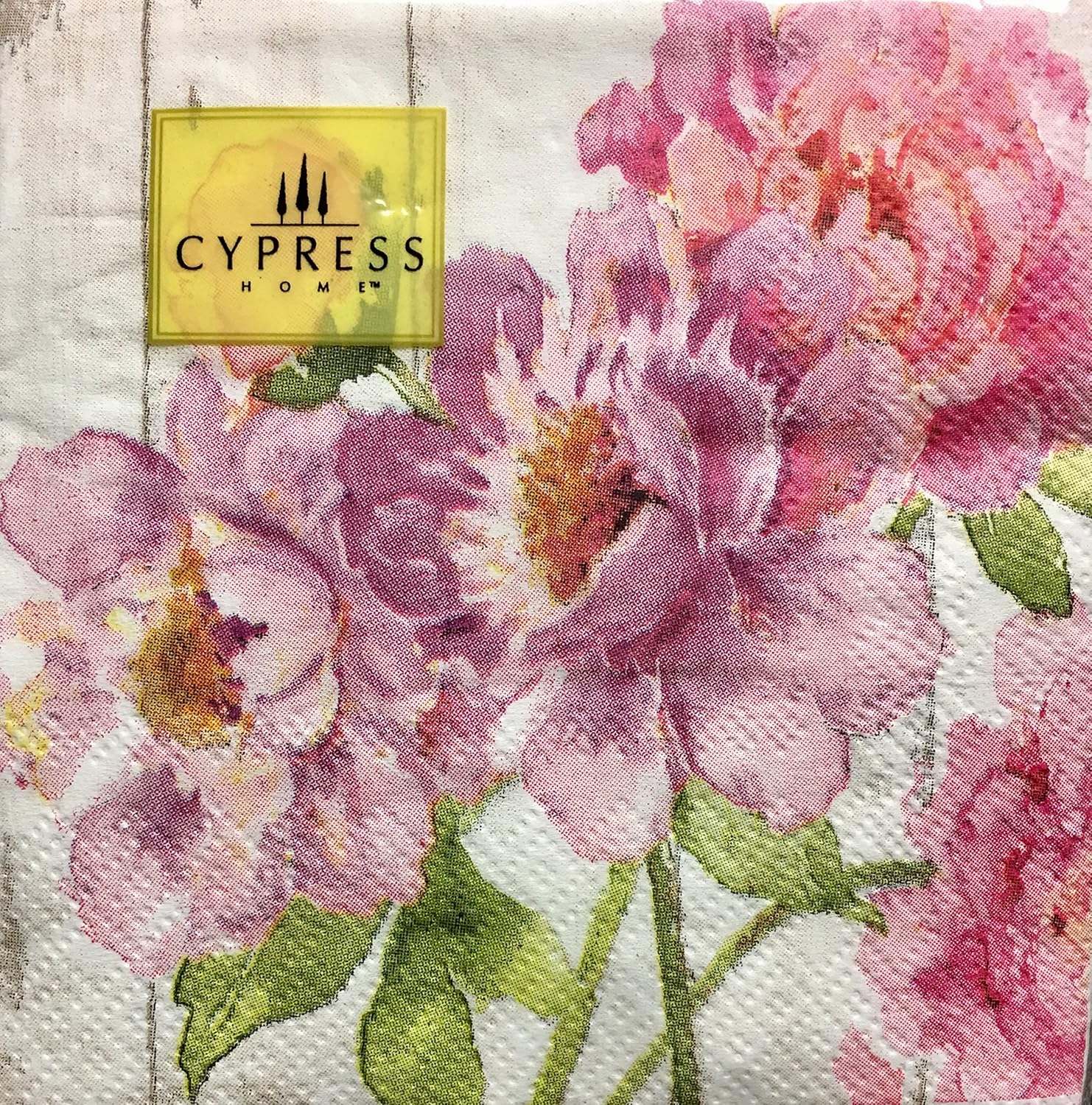 Cypress Home Cocktail Beverage Paper Napkins Pink Peony