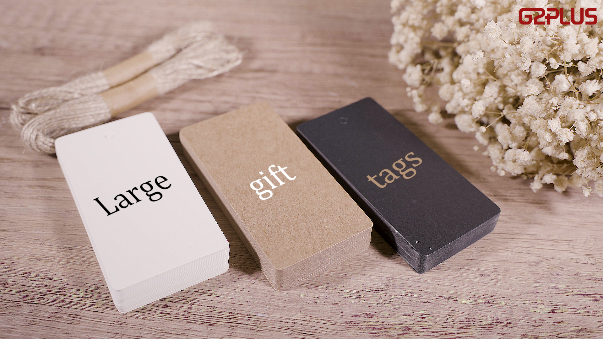 G2PLUS 100 PCS Etichette Regalo,Etichette in Carta Kraft,Rotonde Etichette VIELEN DANK (Grazie) 5x5CM Tag Regalo con Spago,per Natale Compleanno Matrimonio