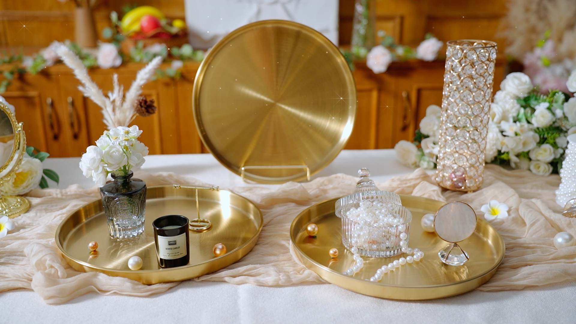 Amazon.com: Thenshop 6 Pcs 12 Inch Gold Serving Tray, Stainless