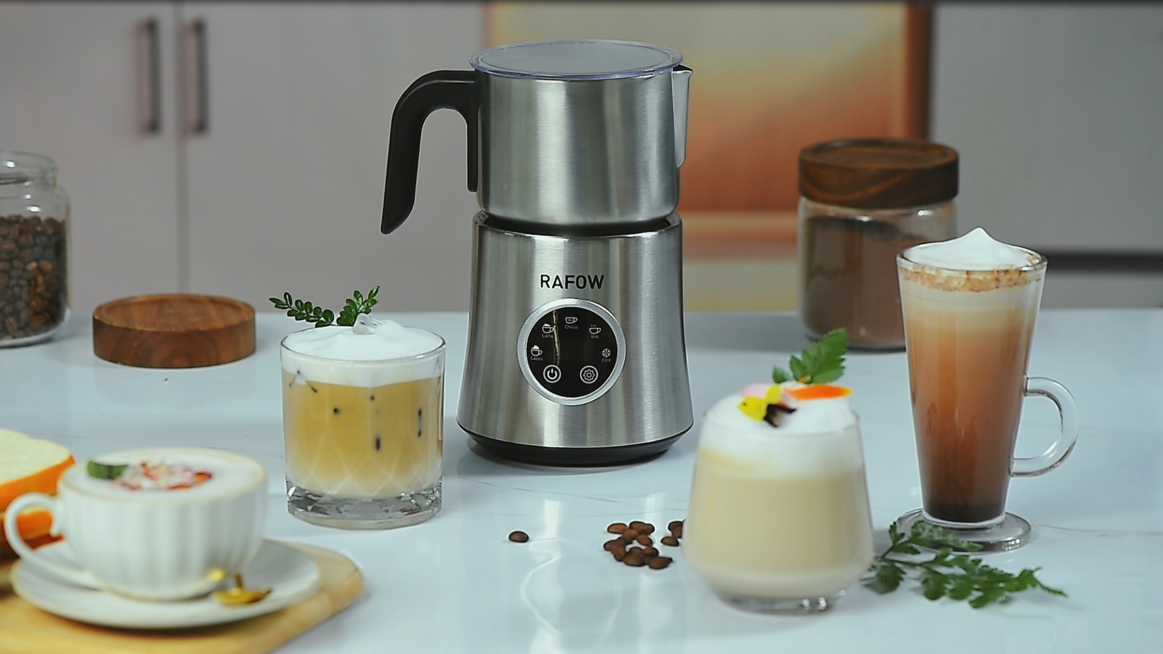 Amazon.com: 5 in 1 Electric Milk Frother: 16.9oz/500ml Large