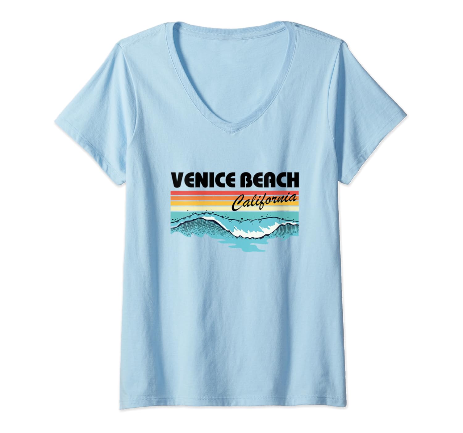 Womens Venice Beach California Vacation VNeck TShirt