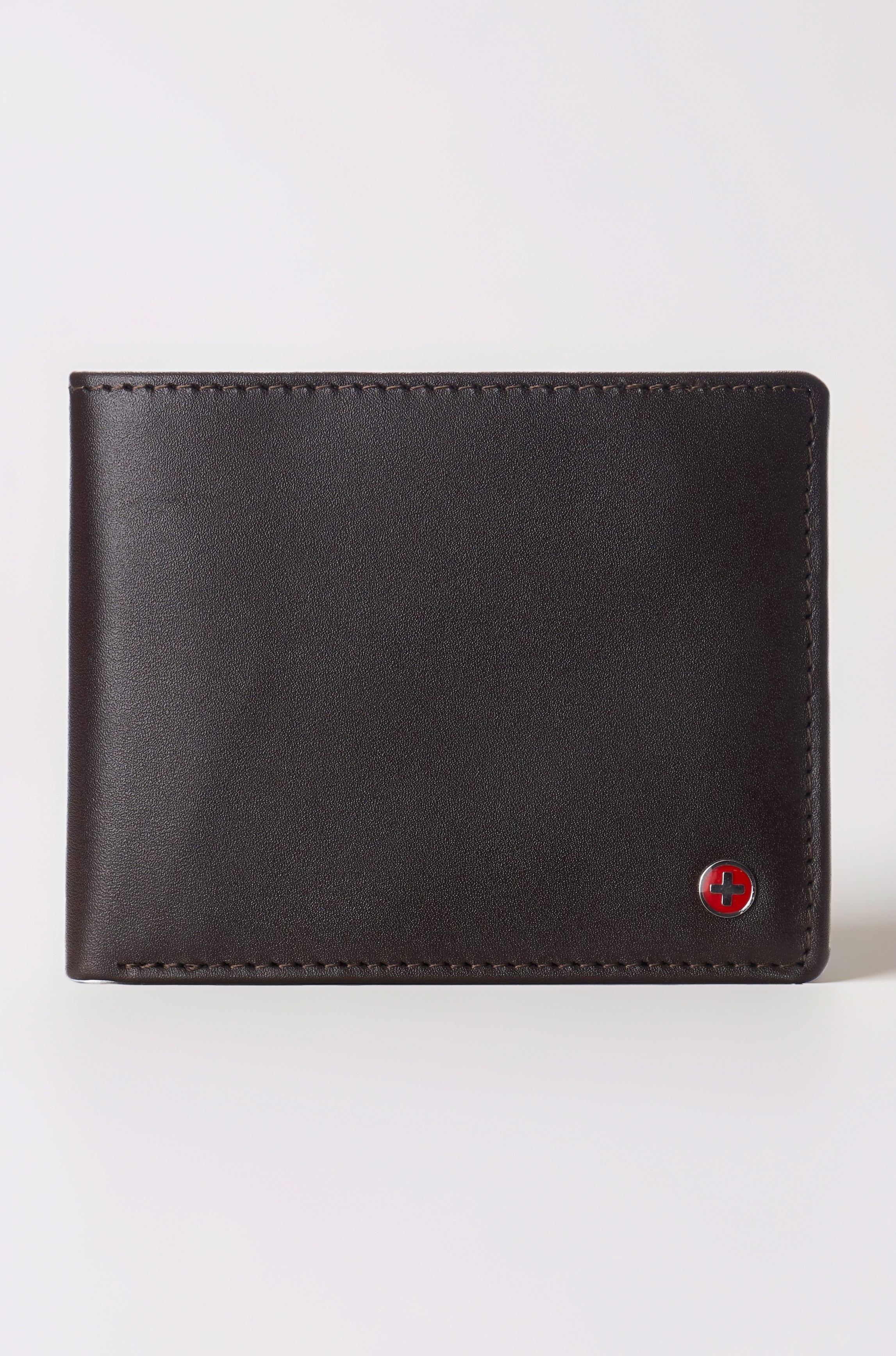 Alpine Swiss Mens Leather RFID Bifold Wallet 2 ID Windows Divided Bill Section York Collection Smooth Finish Tan