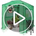 EAGLE PEAK Instant Pop-up Greenhouse, Indoor Outdoor Plant Gardening Green House, Roll-Up Zipper Doors and Side Windows, Heavy Duty Walk in 8x6 ft, Woven PE Top, White
