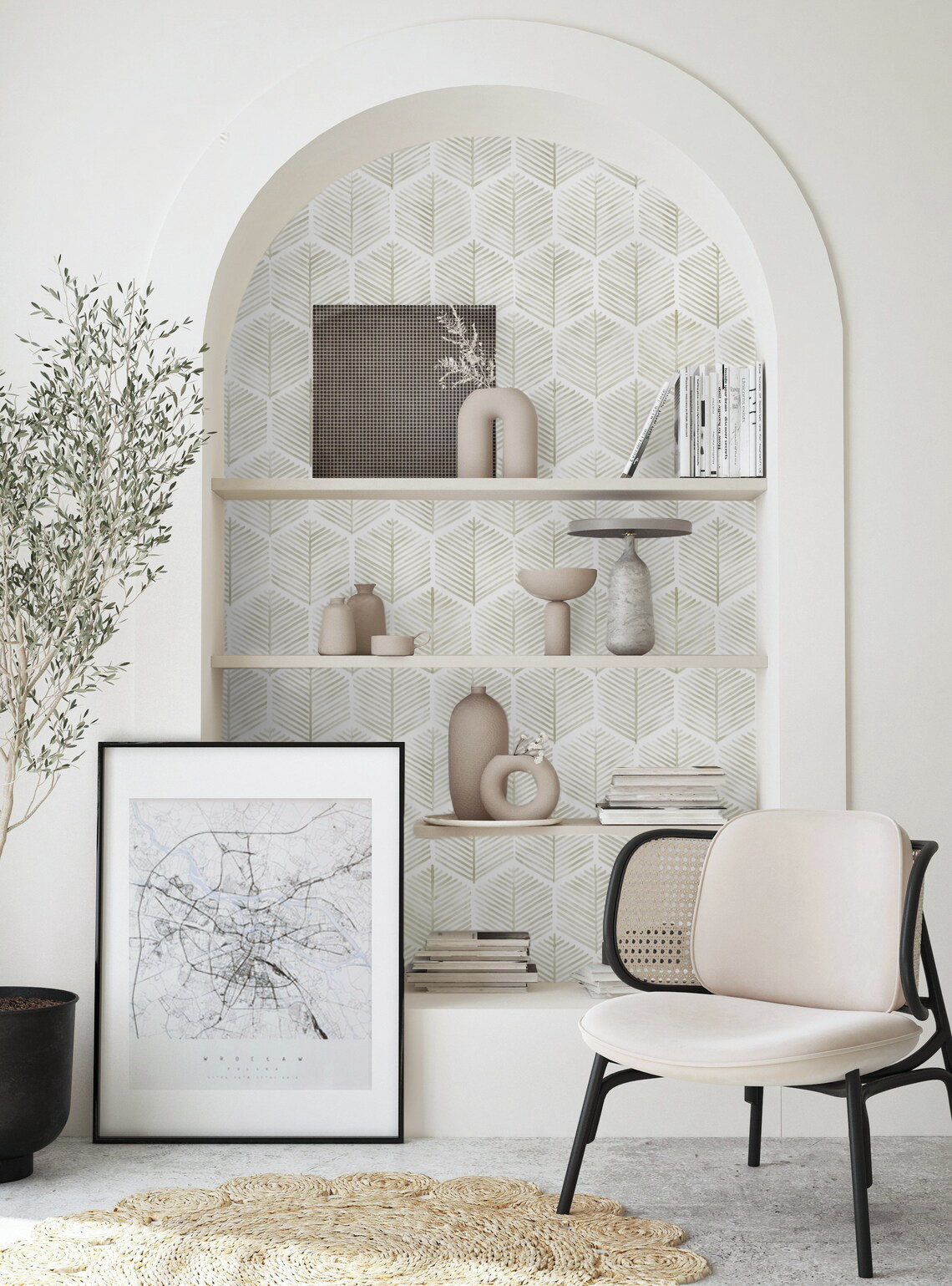 MelunMer Modern Peel And Stick Wallpaper Boho Contact Paper For Cabinets/Drawers 78.8In W 17.3In L Self Adhesive Removable Wallpaper For - View #2