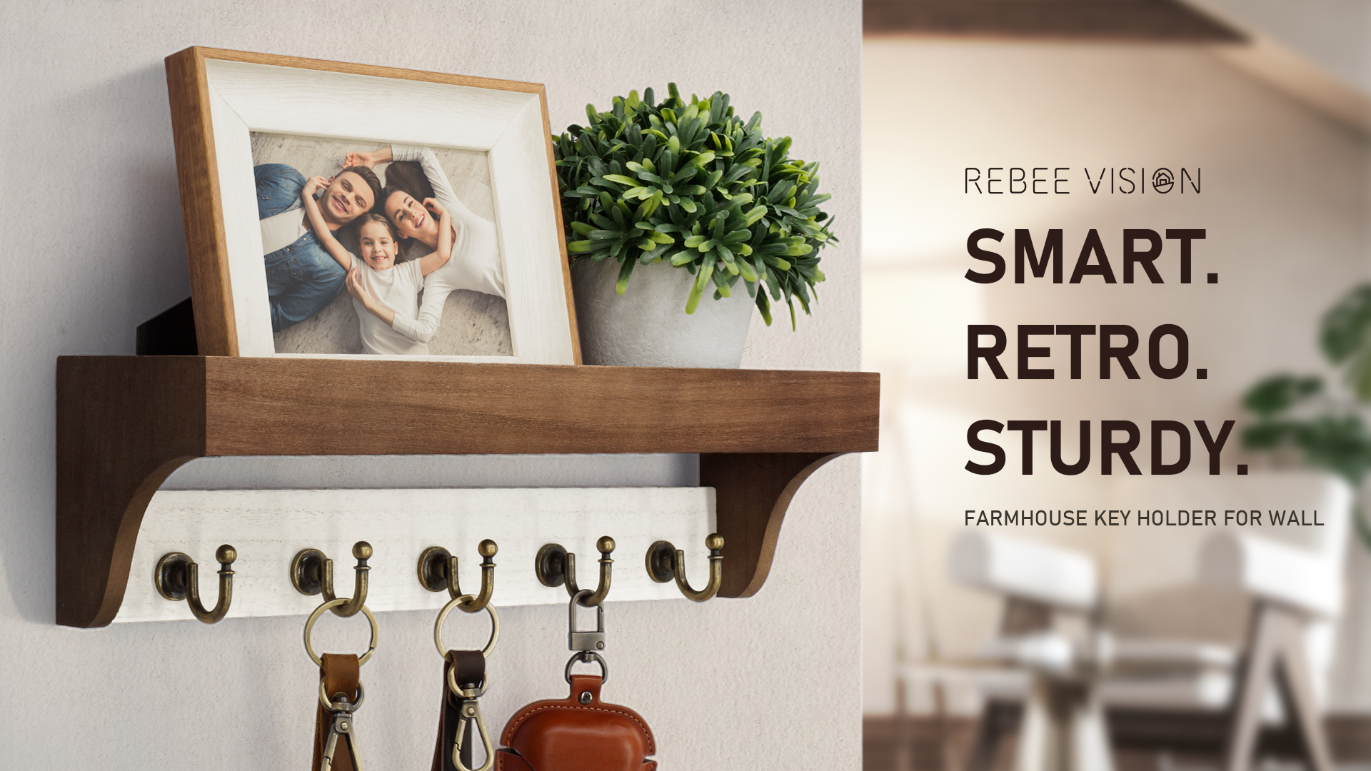 Amazon.com: Rebee Vision Key Holder for Wall with Shelf