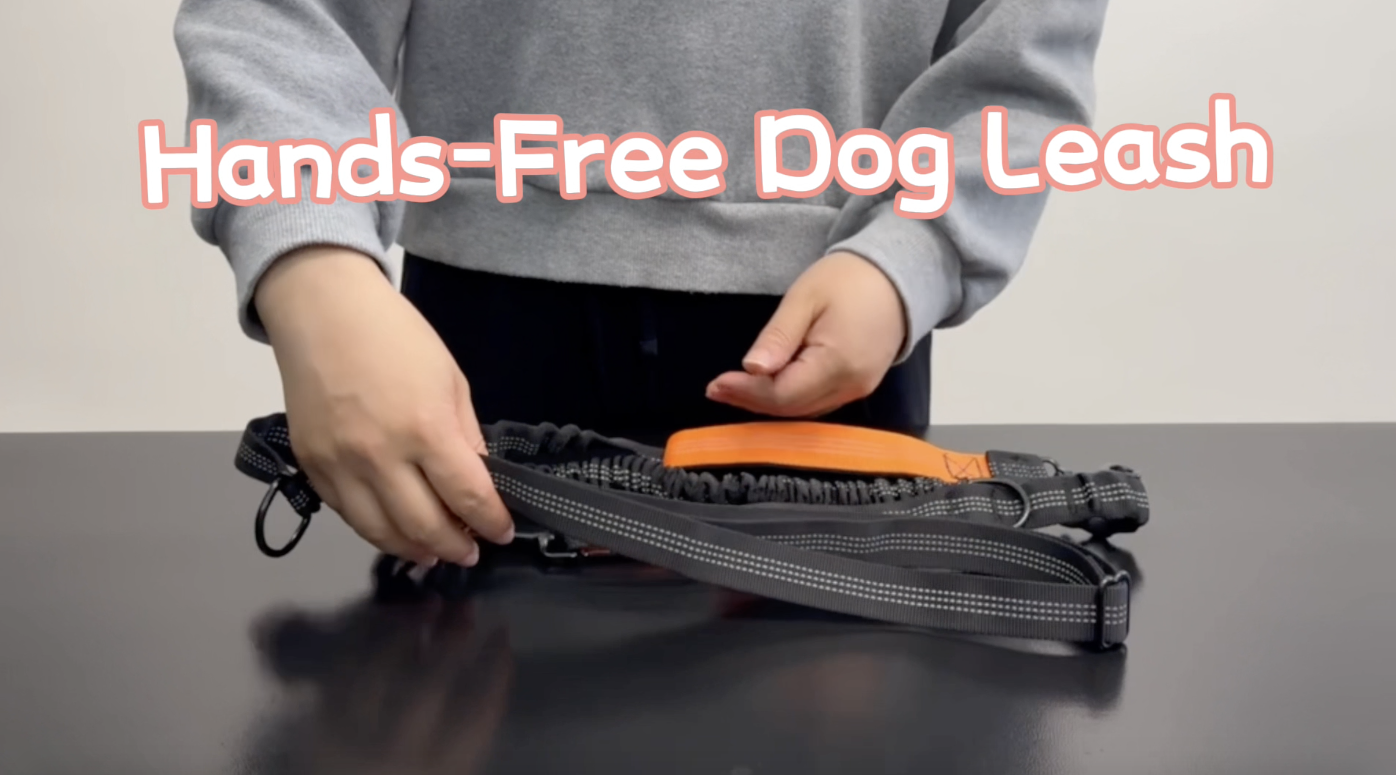 4-6 FT Hands-Free Dog Leash for Running & Walking - Adjustable Waist Belt (28-47"), Shock-Absorbing Bungee, 2 Reinforced Handles, Reflective & Anti-Pull for Small/Medium Dogs, Grey - image 6